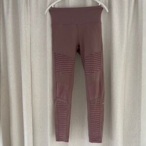 High-Waist Moto Leggings in Mauve